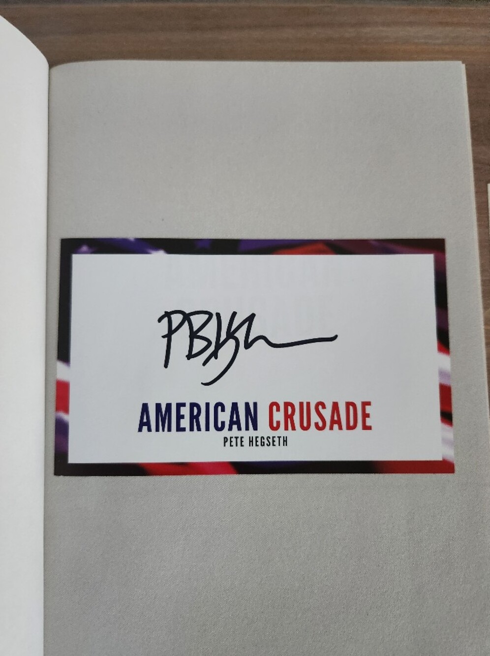 Pete Hegseth Autographed American Crusade Signed Hardcover Book COA 2020 - Picture 4 of 10